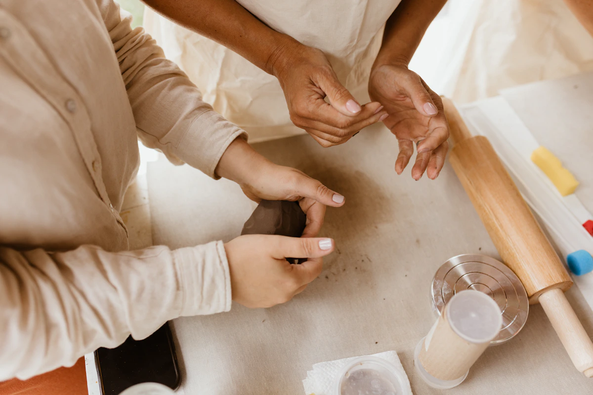 Pottery experience with clay