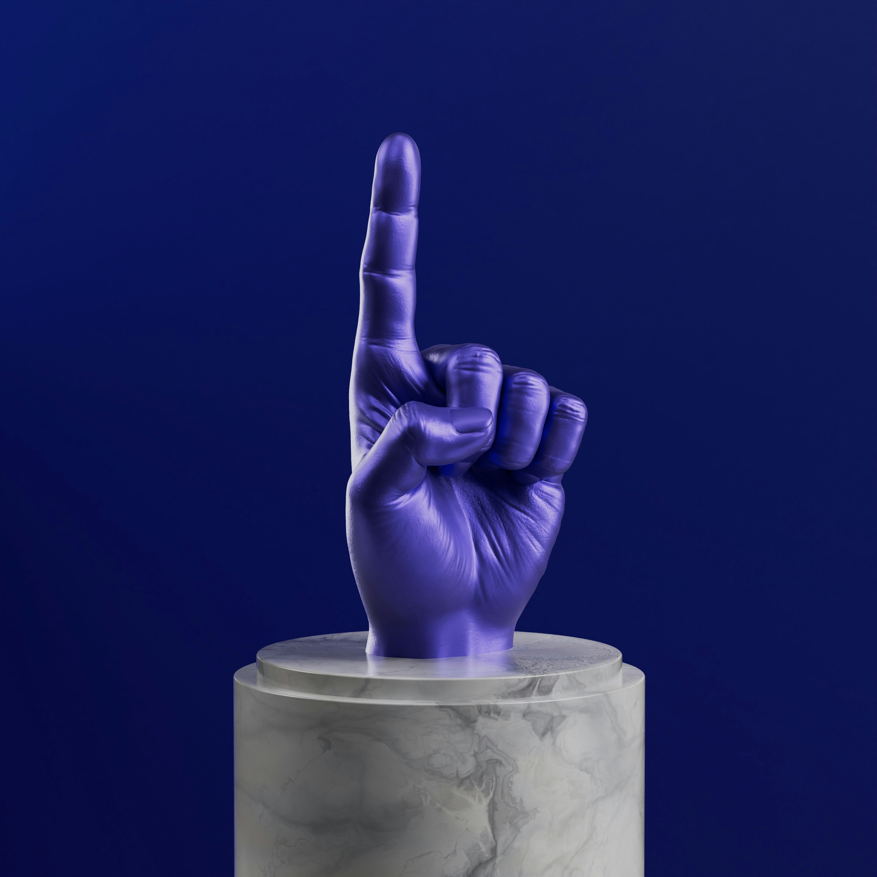 Ein Rock'n'Roll-Schild auf einem Marmorbehälter