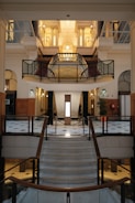 A very large building with a very long staircase