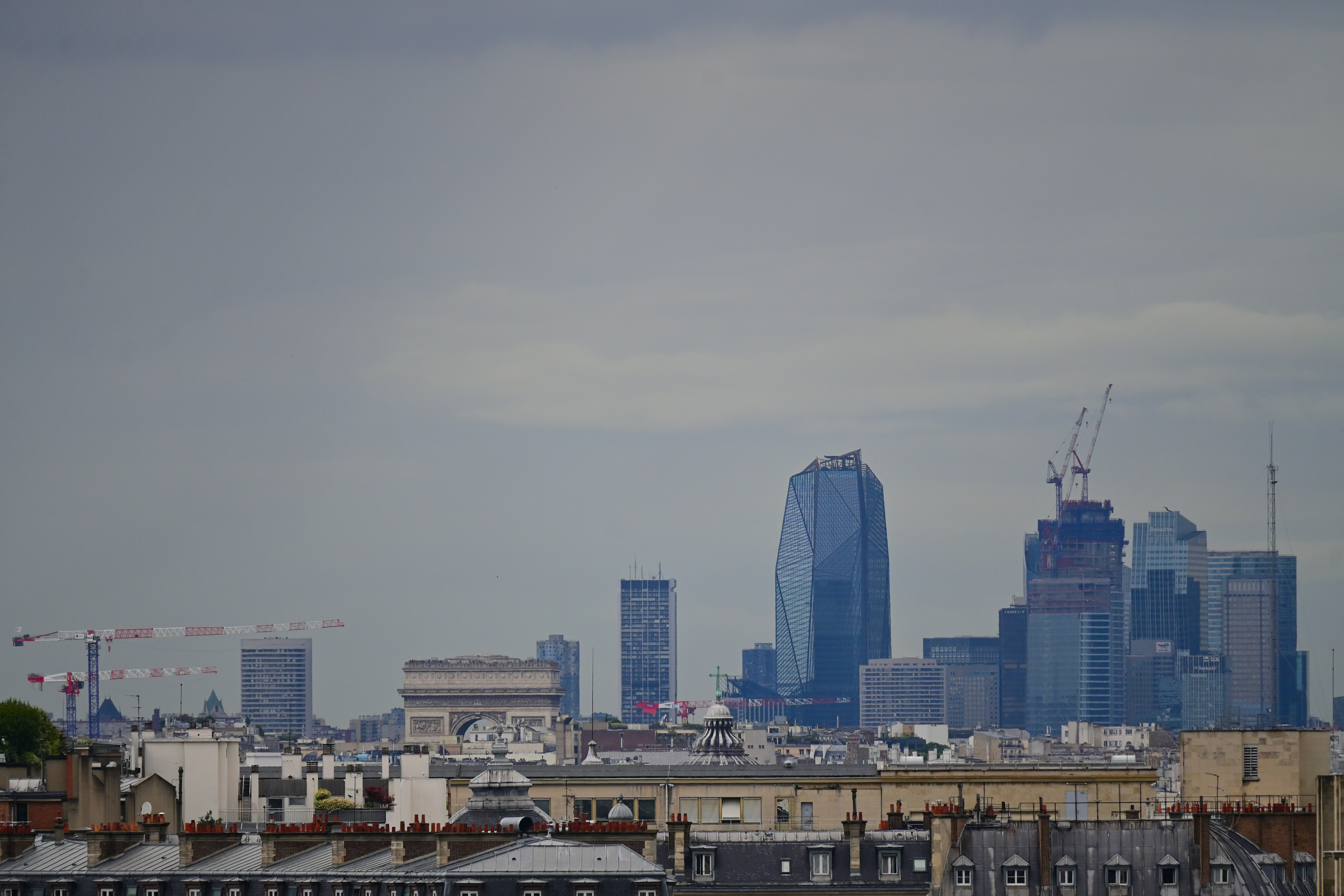 A view of a city skyline from a distance