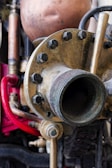 A close up of a machine with pipes and valves