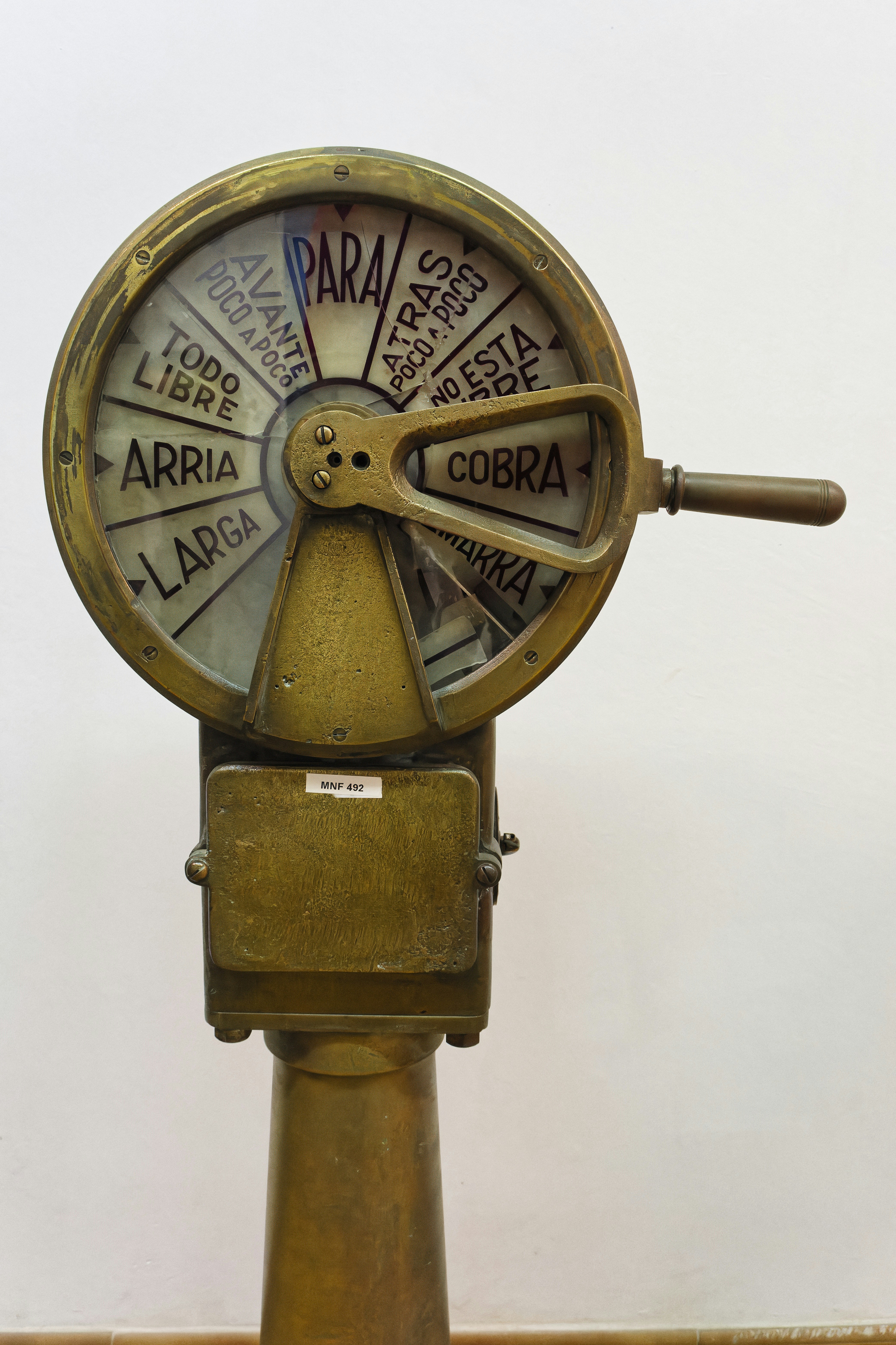 A close up of a metal object on a table