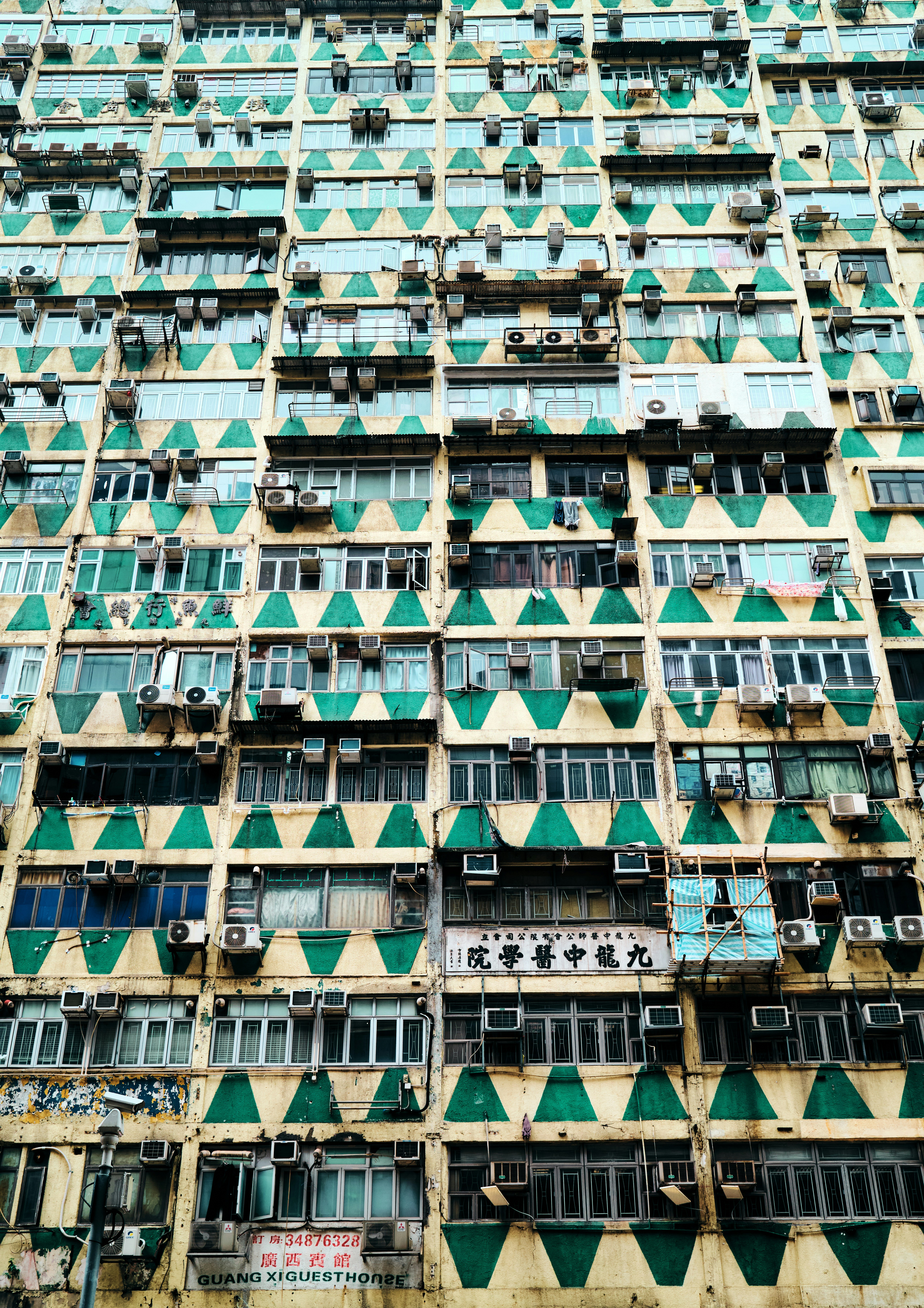 A very tall building with lots of windows