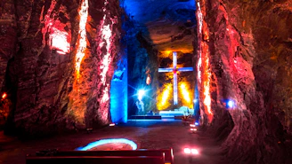 A tunnel with a cross in the middle of it