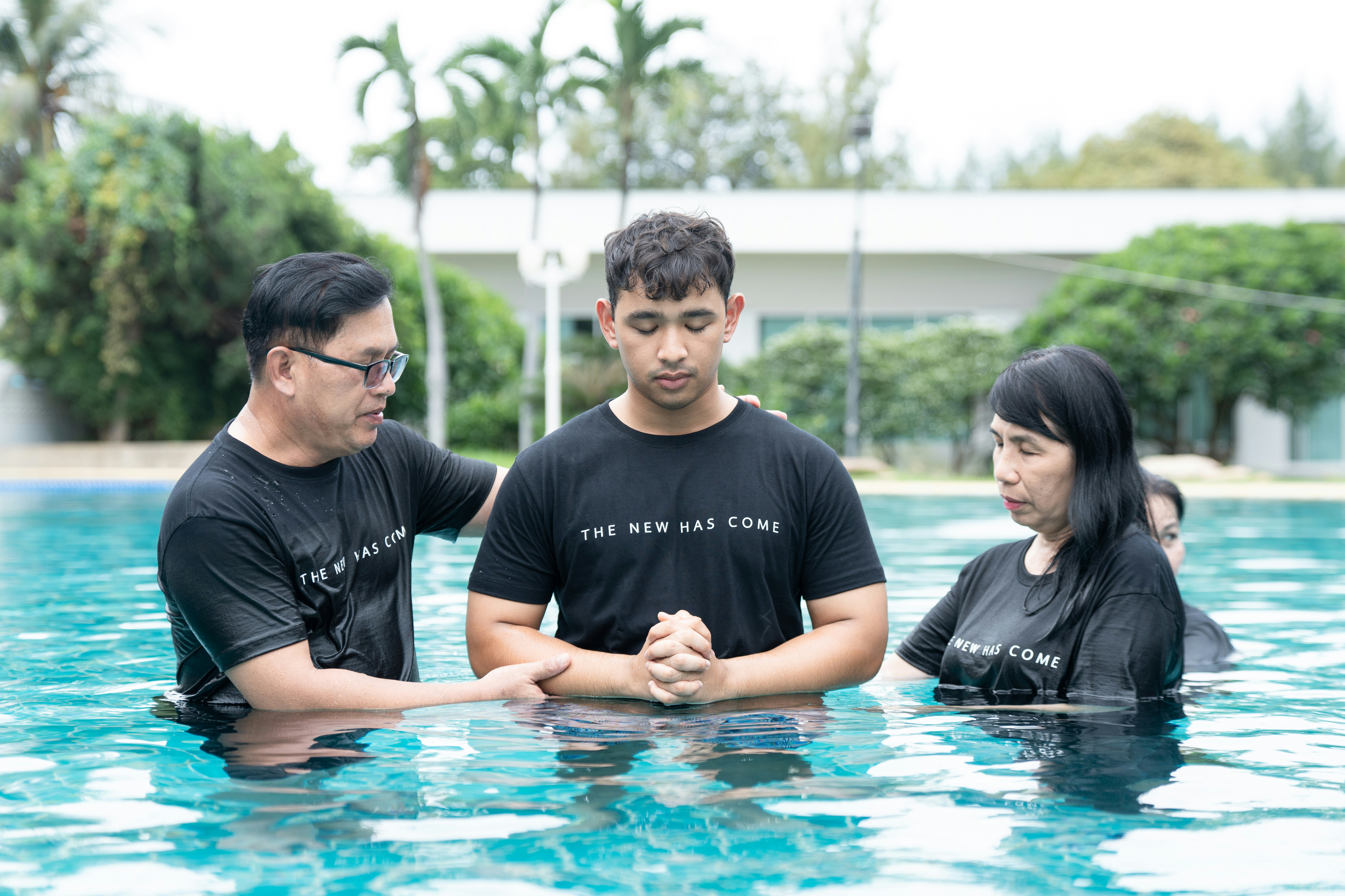 Team in branded tees