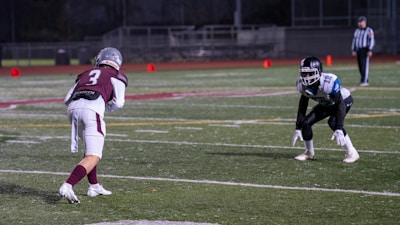A group of young men playing a game of football