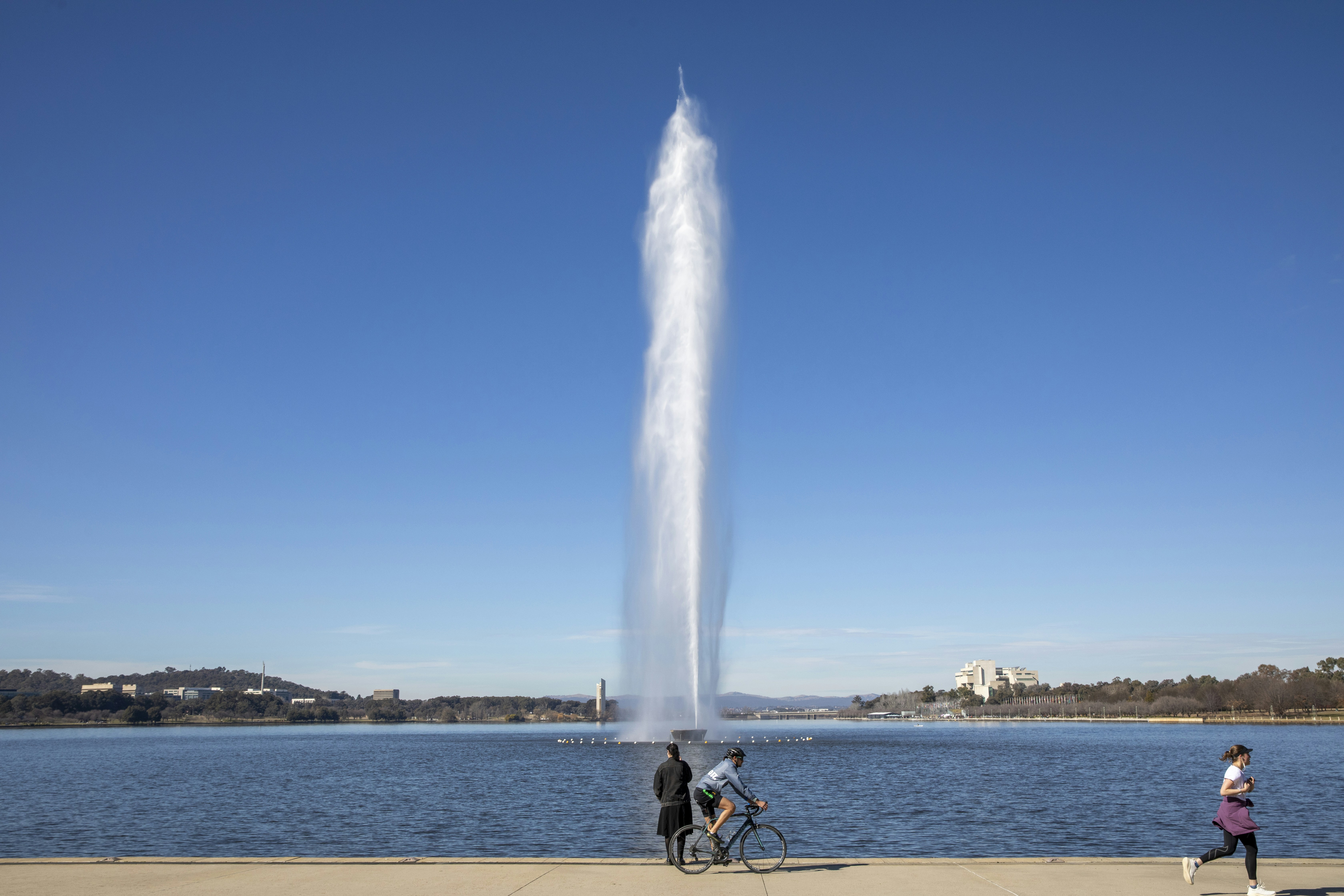 A water fountain spewing water into the air