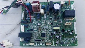 A circuit board with wires and wires attached to it