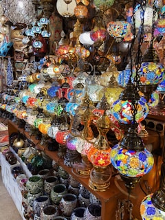 A store filled with lots of different colored vases