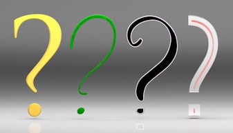 A group of question marks sitting next to each other