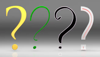 A group of question marks sitting next to each other