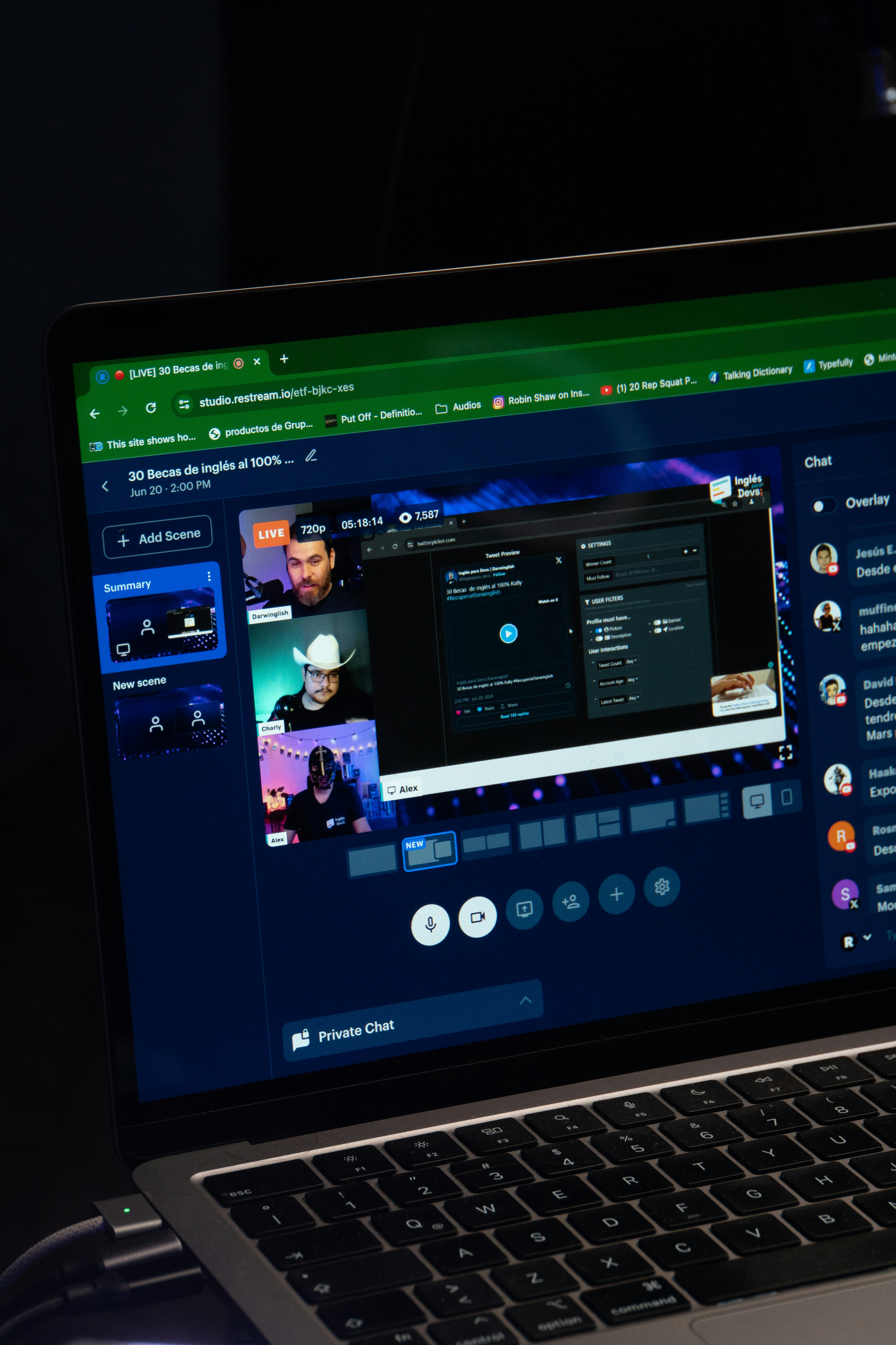 Live stream en Macbook