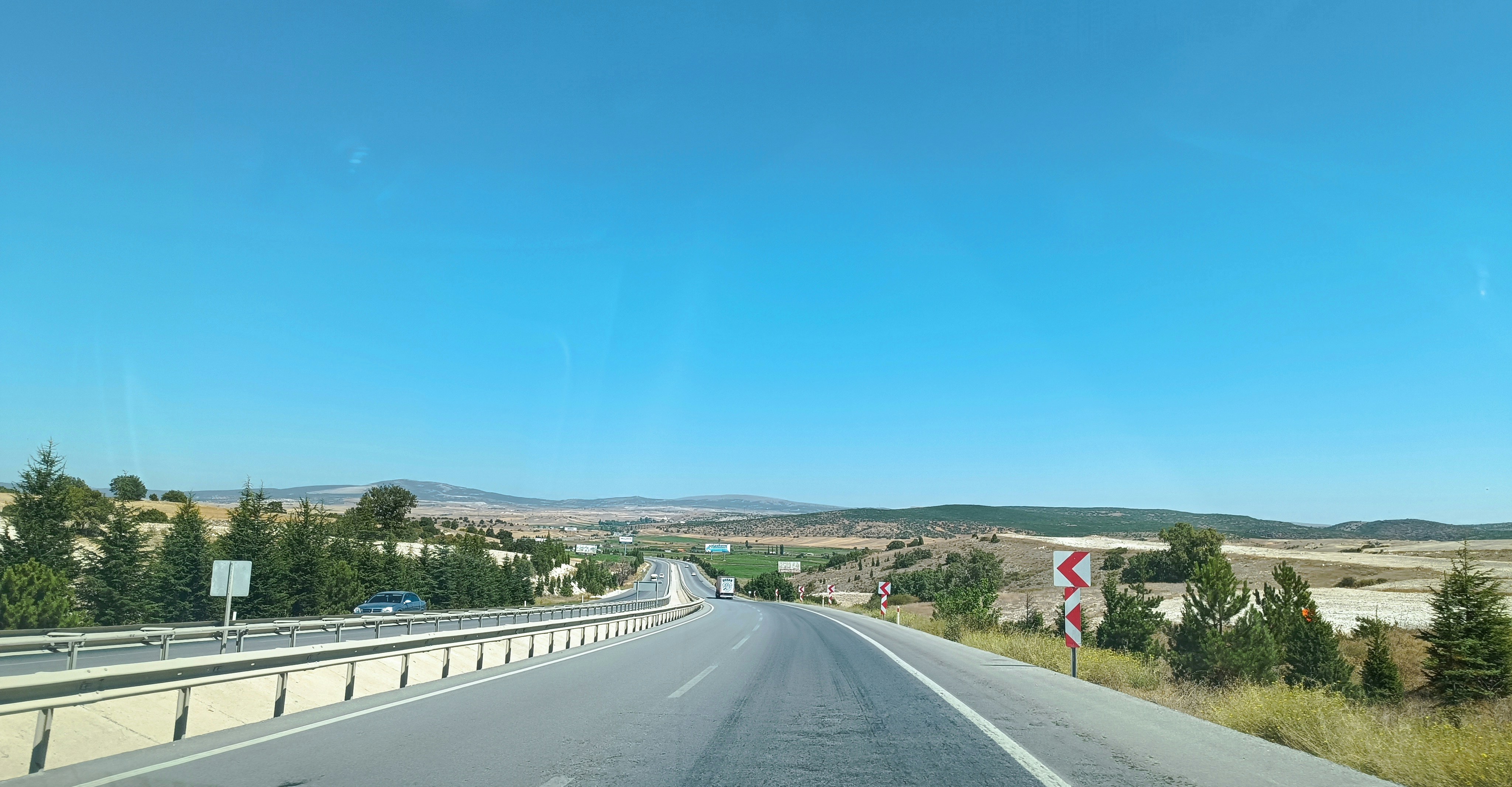 A view of a highway from a car window