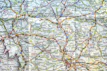 A large map of a city with roads