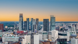 A view of a city from the top of a building