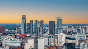 A view of a city from the top of a building
