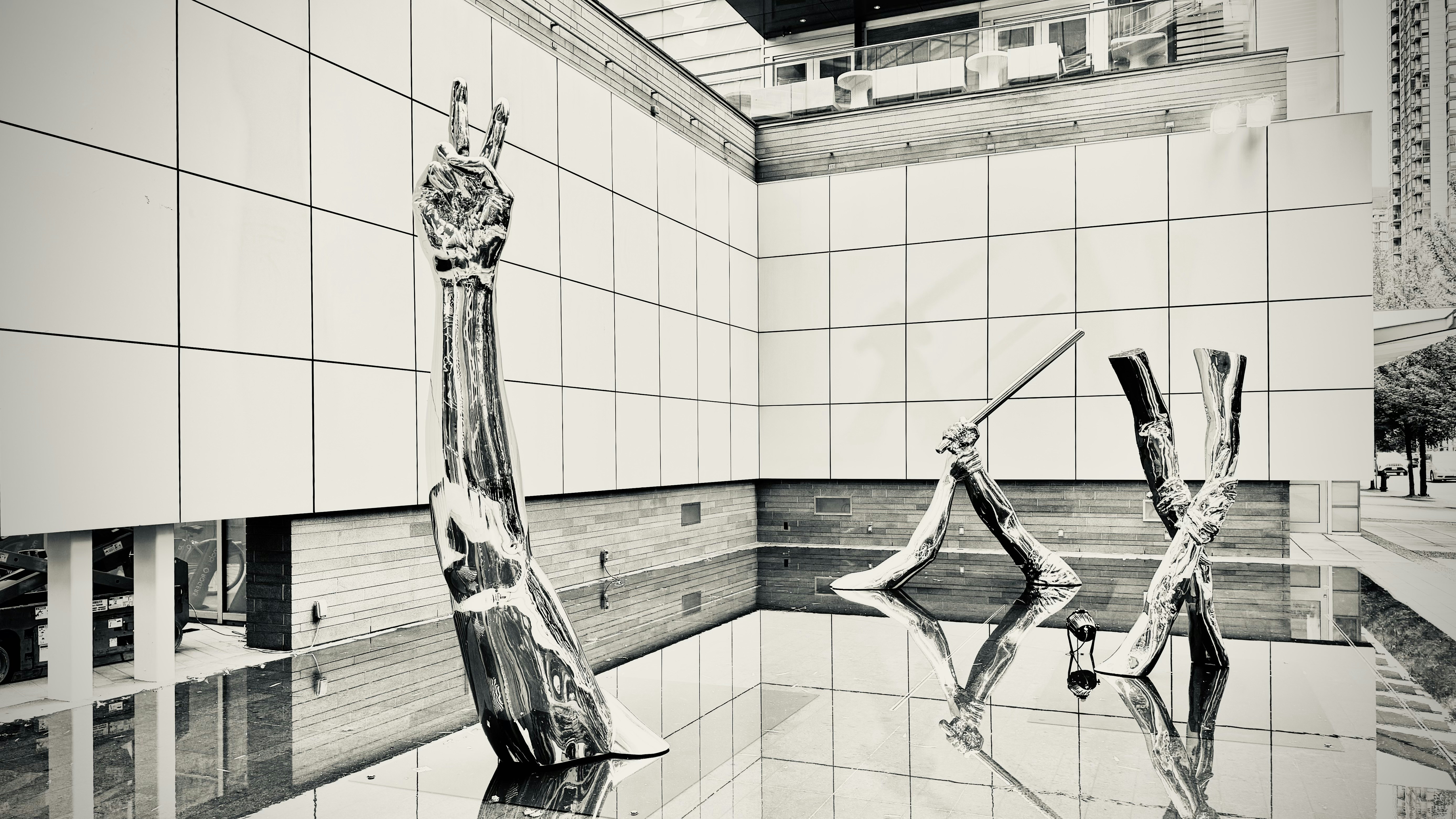 A black and white photo of a bathroom