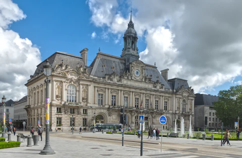A large building with a clock tower on top of it