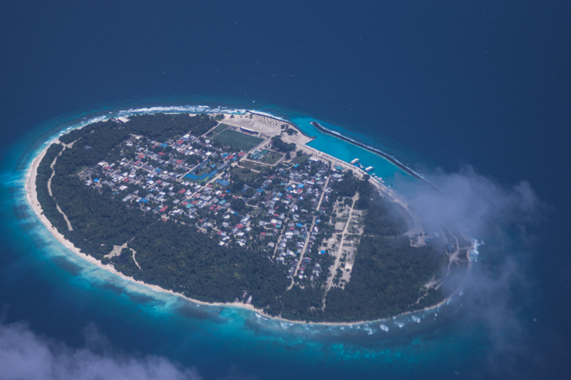 A small island in the middle of the ocean
