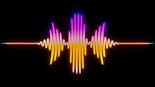 A colorful sound wave on a black background
