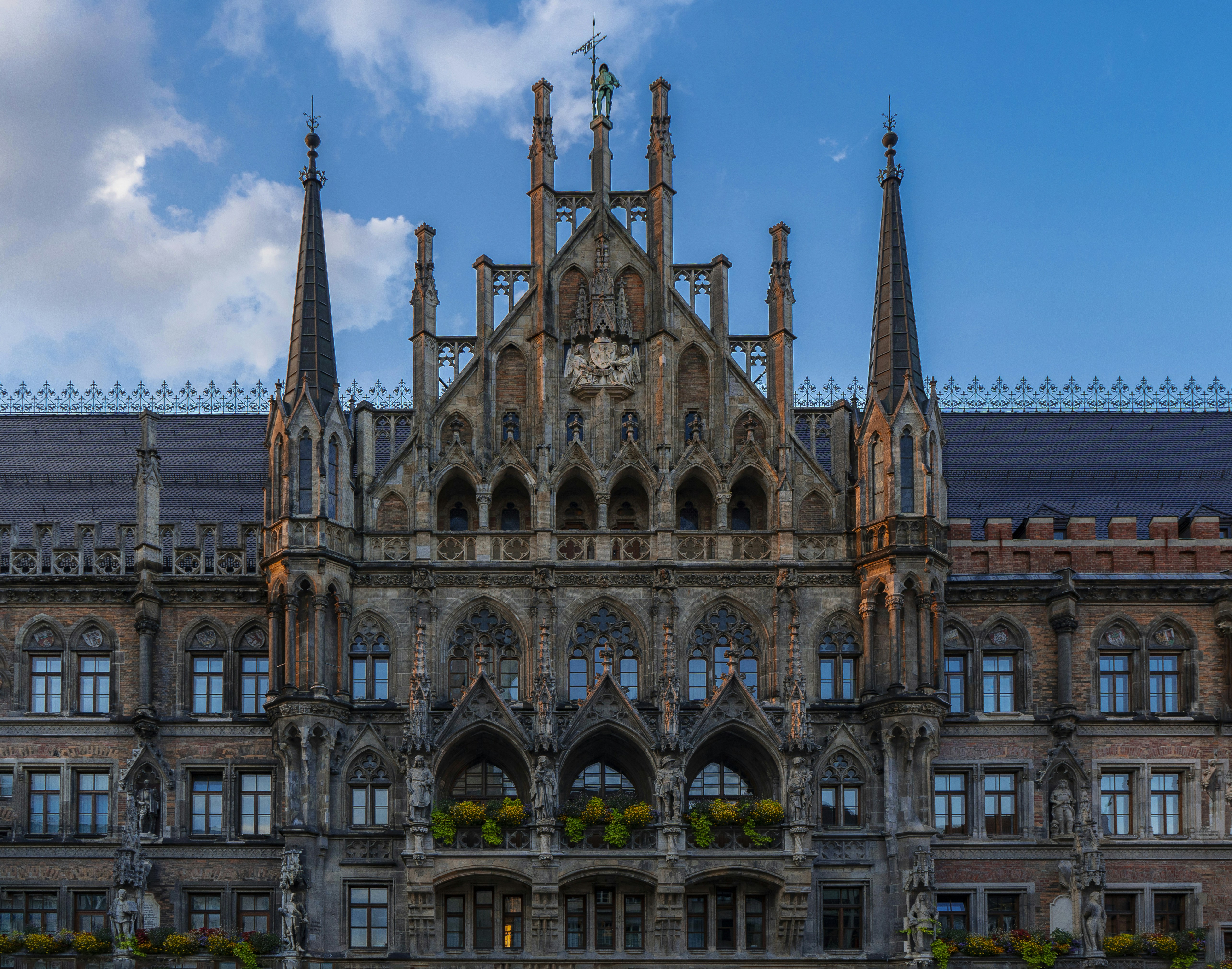 A large building with a clock on the front of it, 