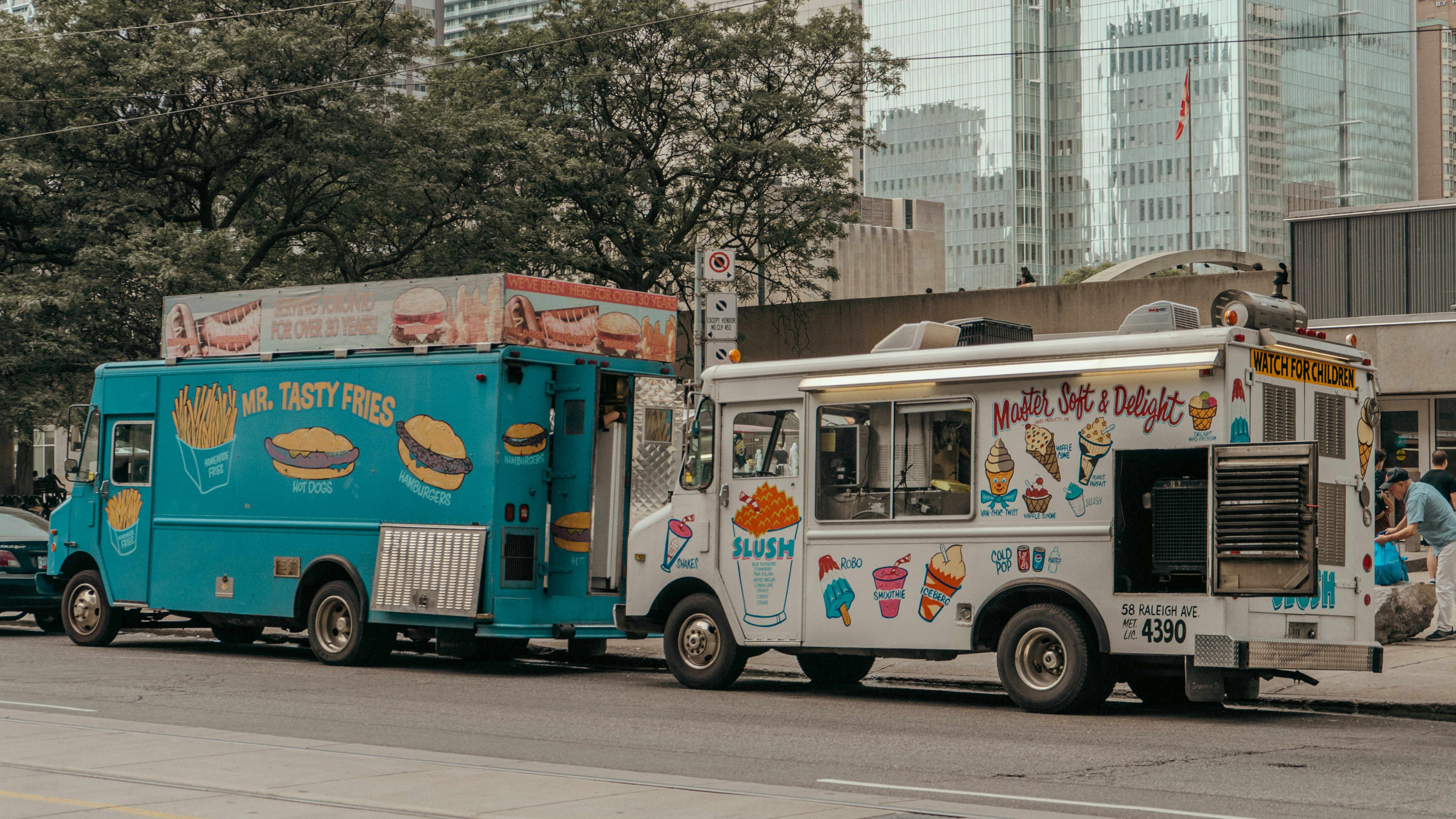Food truck at a bustling city event