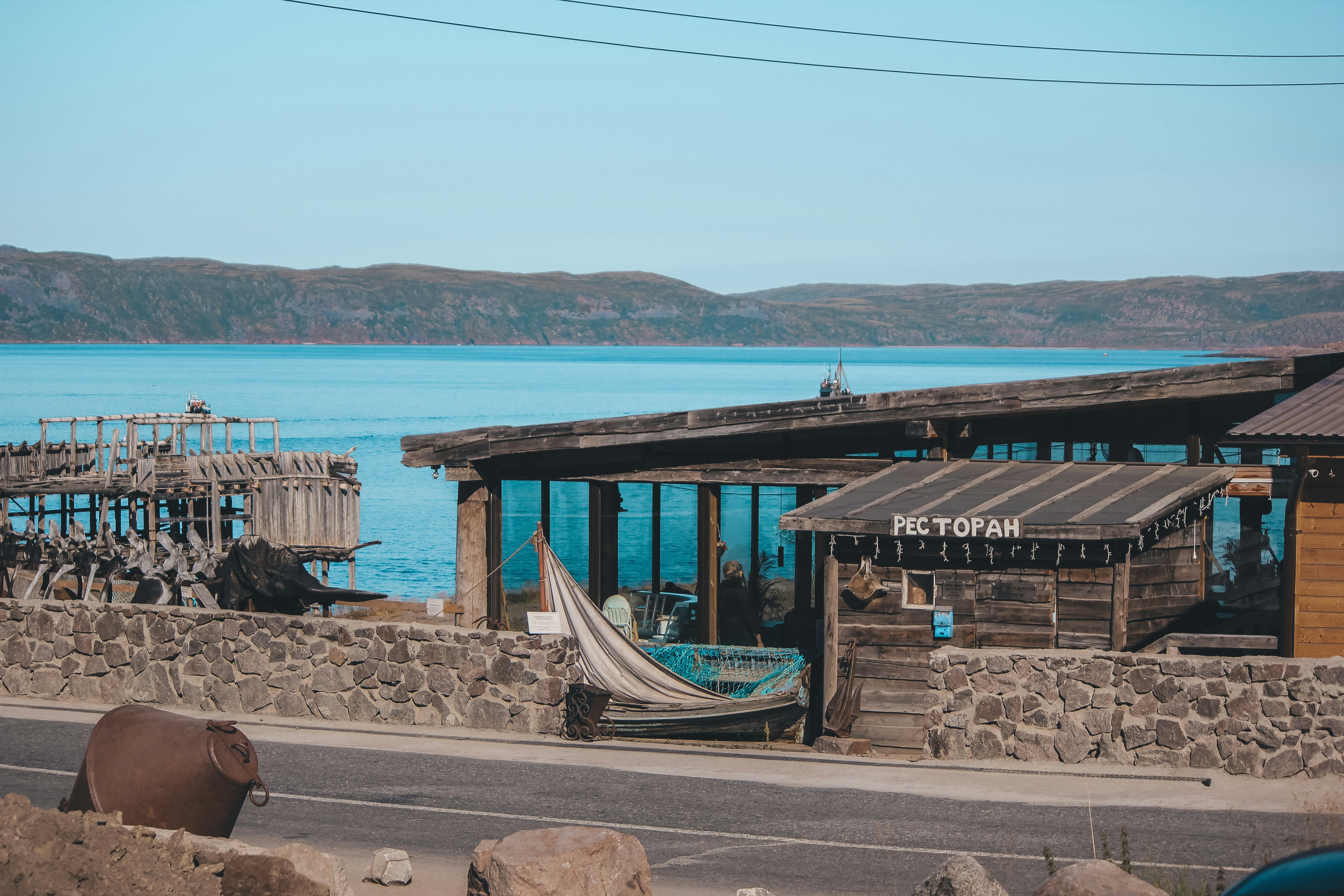 A view of a body of water from a road