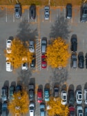 A parking lot filled with lots of parked cars