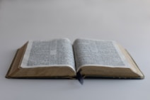 An open book sitting on top of a table