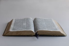 An open book sitting on top of a table