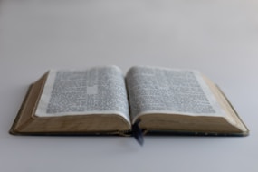 An open book sitting on top of a table