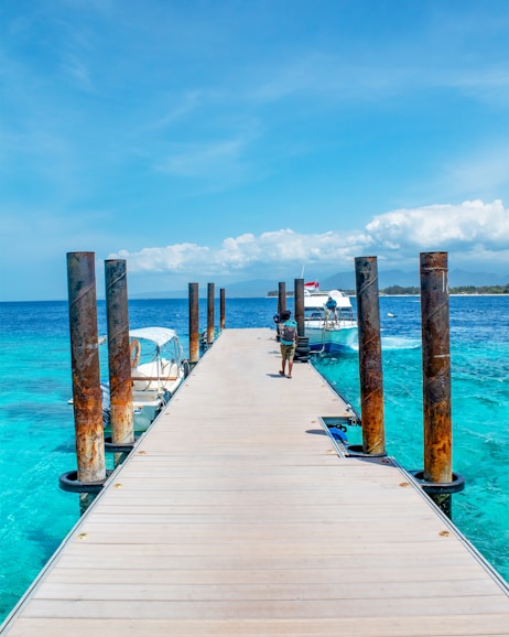A dock with a boat in the water
