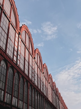 A row of windows on the side of a building