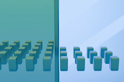 A computer generated image of a row of blocks