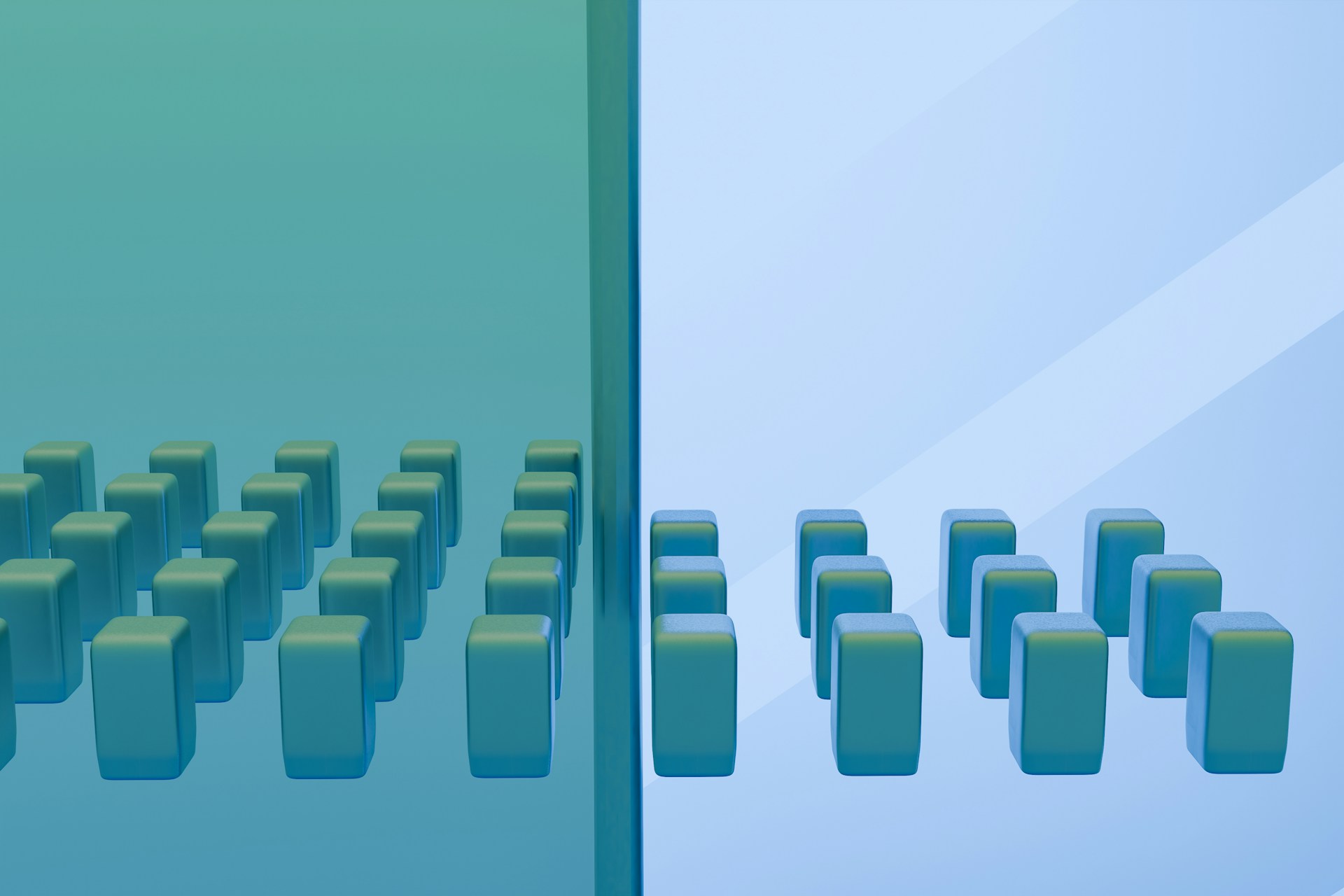 A computer generated image of a row of blocks