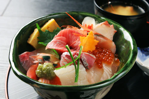 Sashimi Rice Bowl with Miso Soup