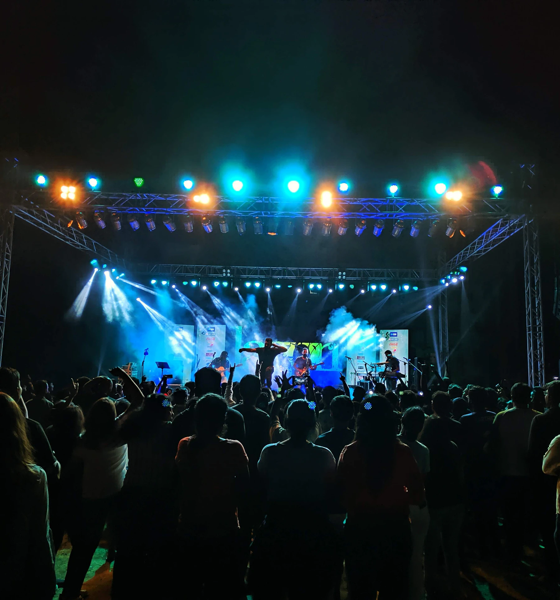 রাতে লাইভ কনসার্টের দর্শক