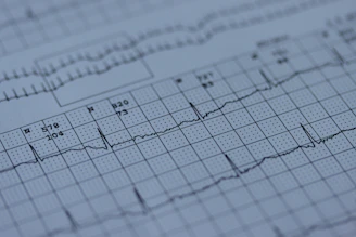 A close up of a medical paper with a graph on it