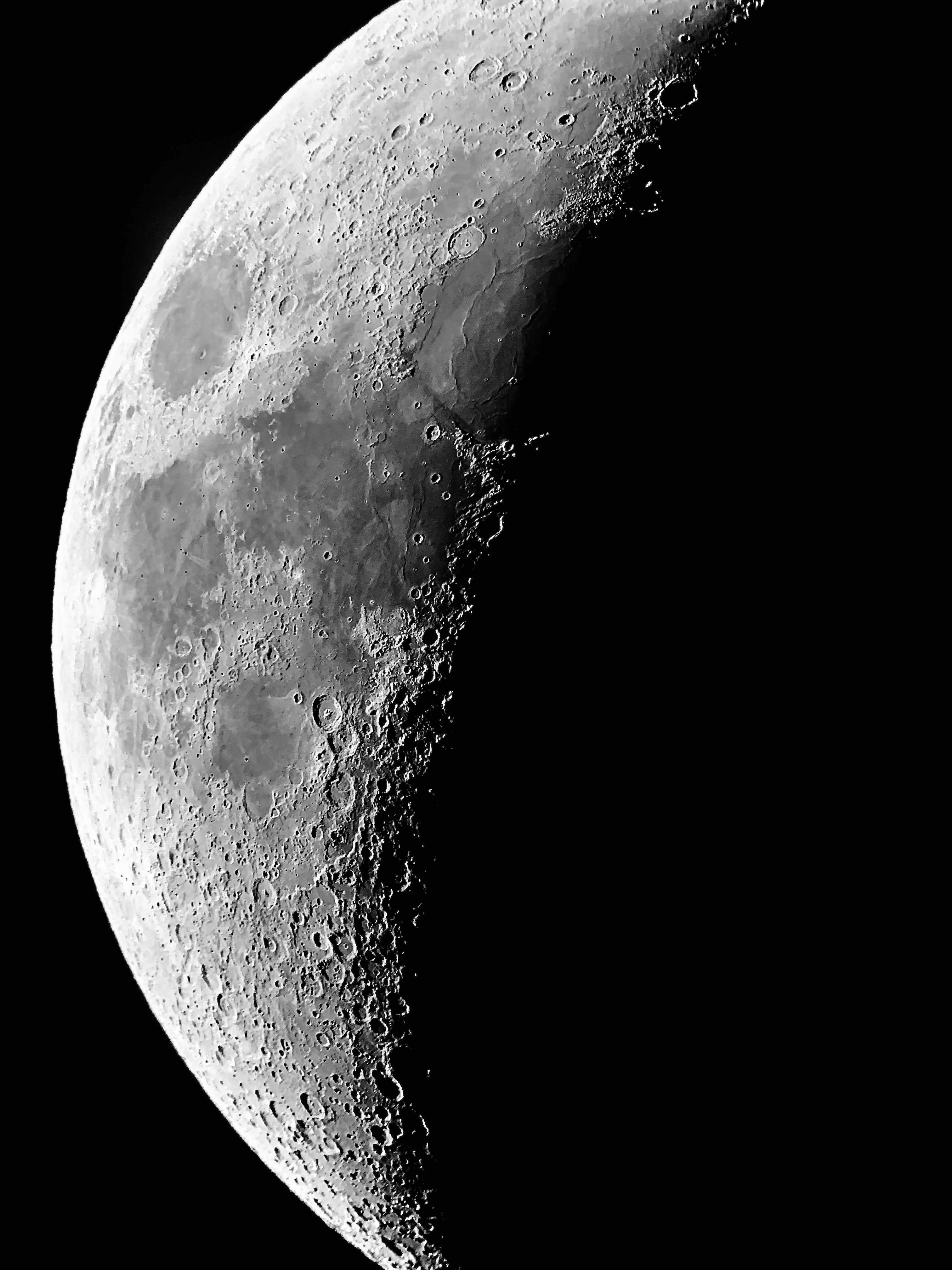 A close up of the moon with a black background