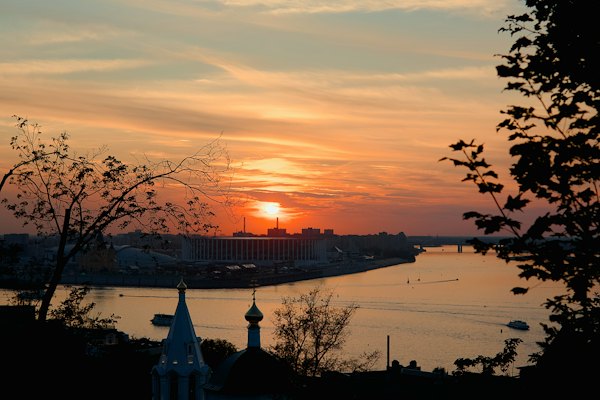 Sunset over the Volkhov — Veliky Novgorod, Russia