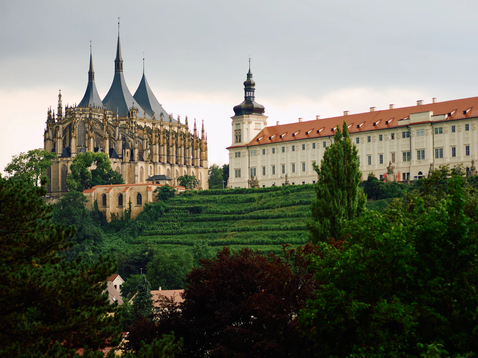 St Barbara’s cathedral and the Jesuit college above the vineyard — Kutná Hora, Czechia