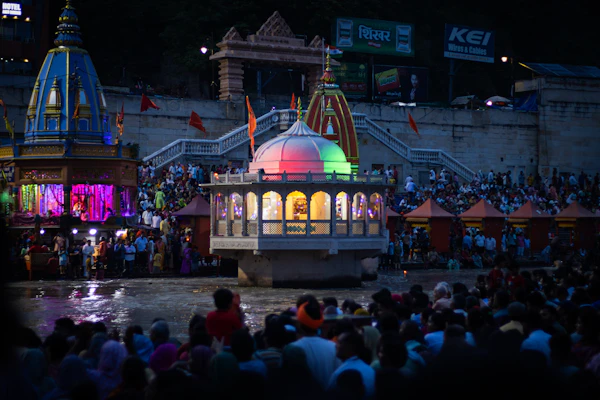 Cultural ceremony on the Ganges River, India