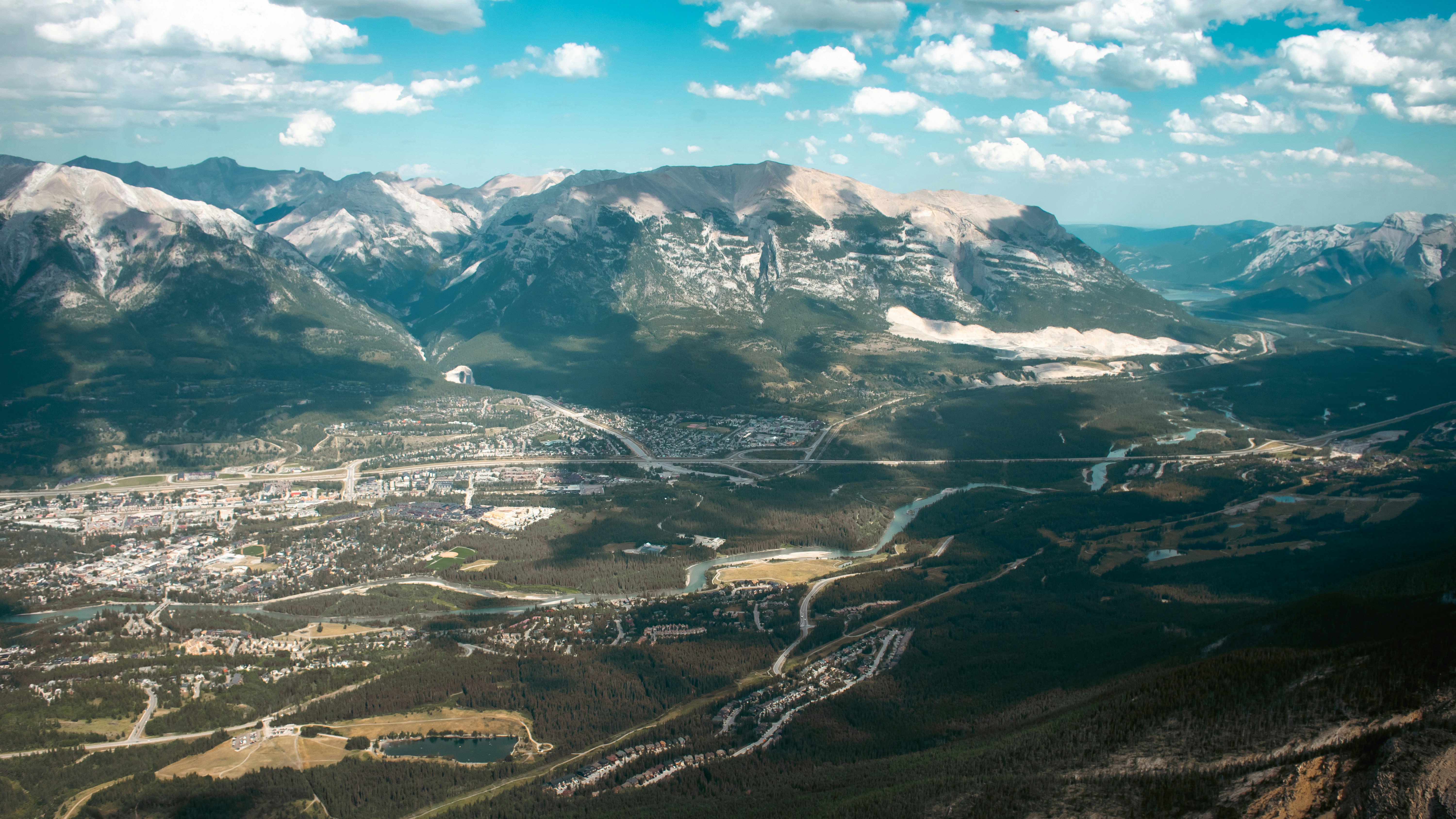 A view of the mountains from a plane