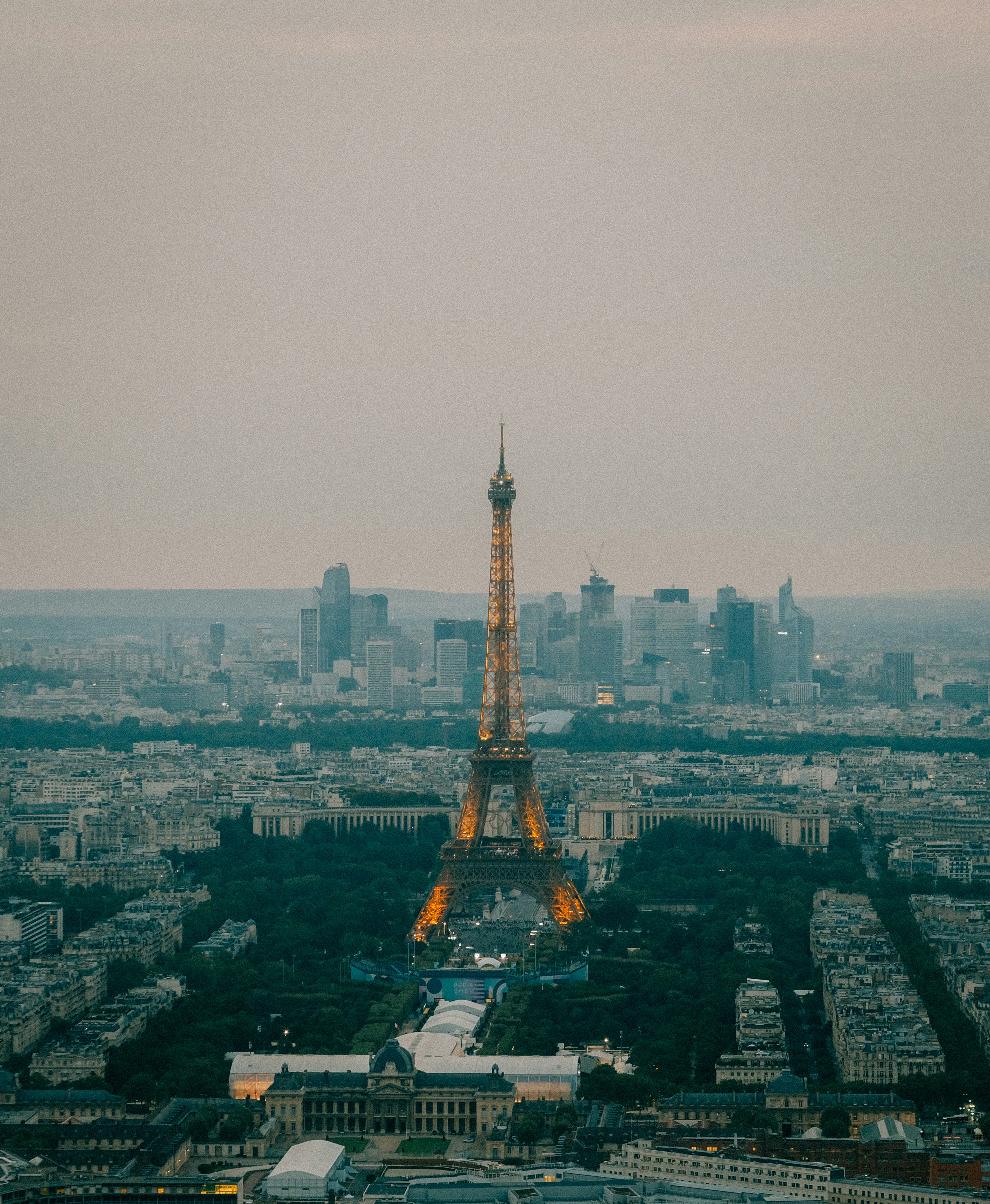 The eiffel tower towering over the city of paris