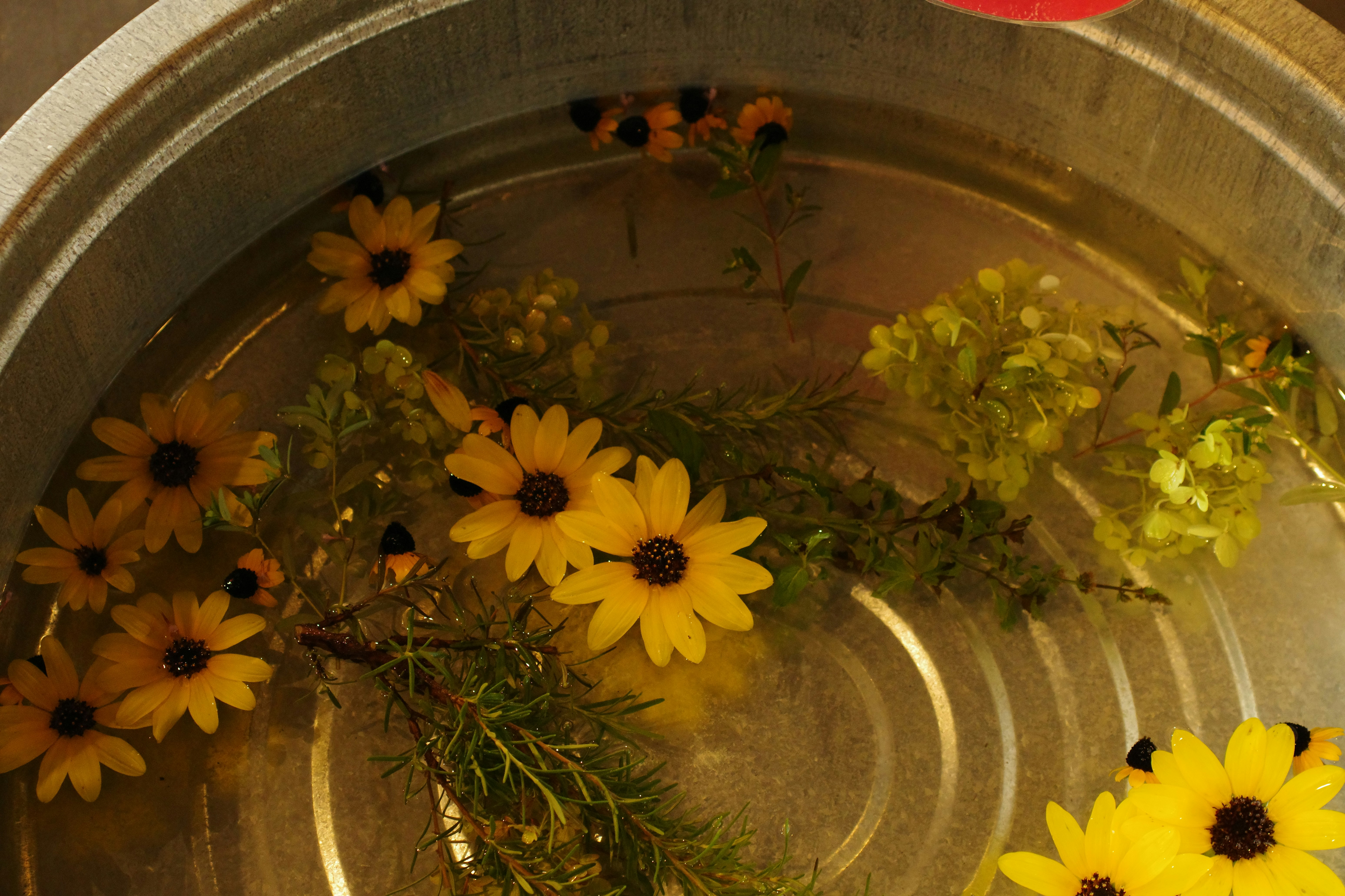A bunch of flowers that are in a bowl