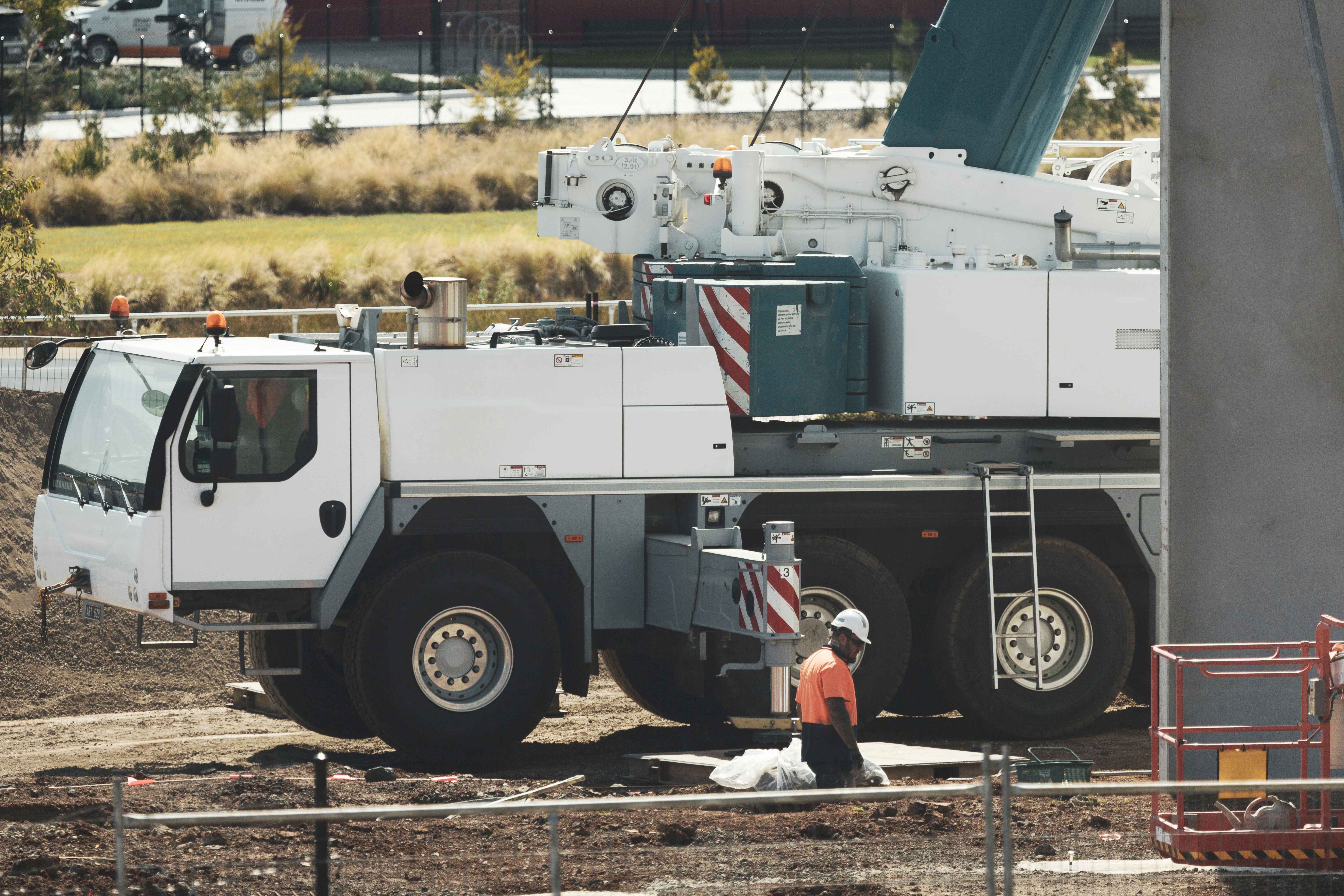 Crane at building site.