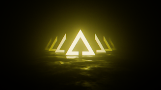 A picture of a triangle in the dark