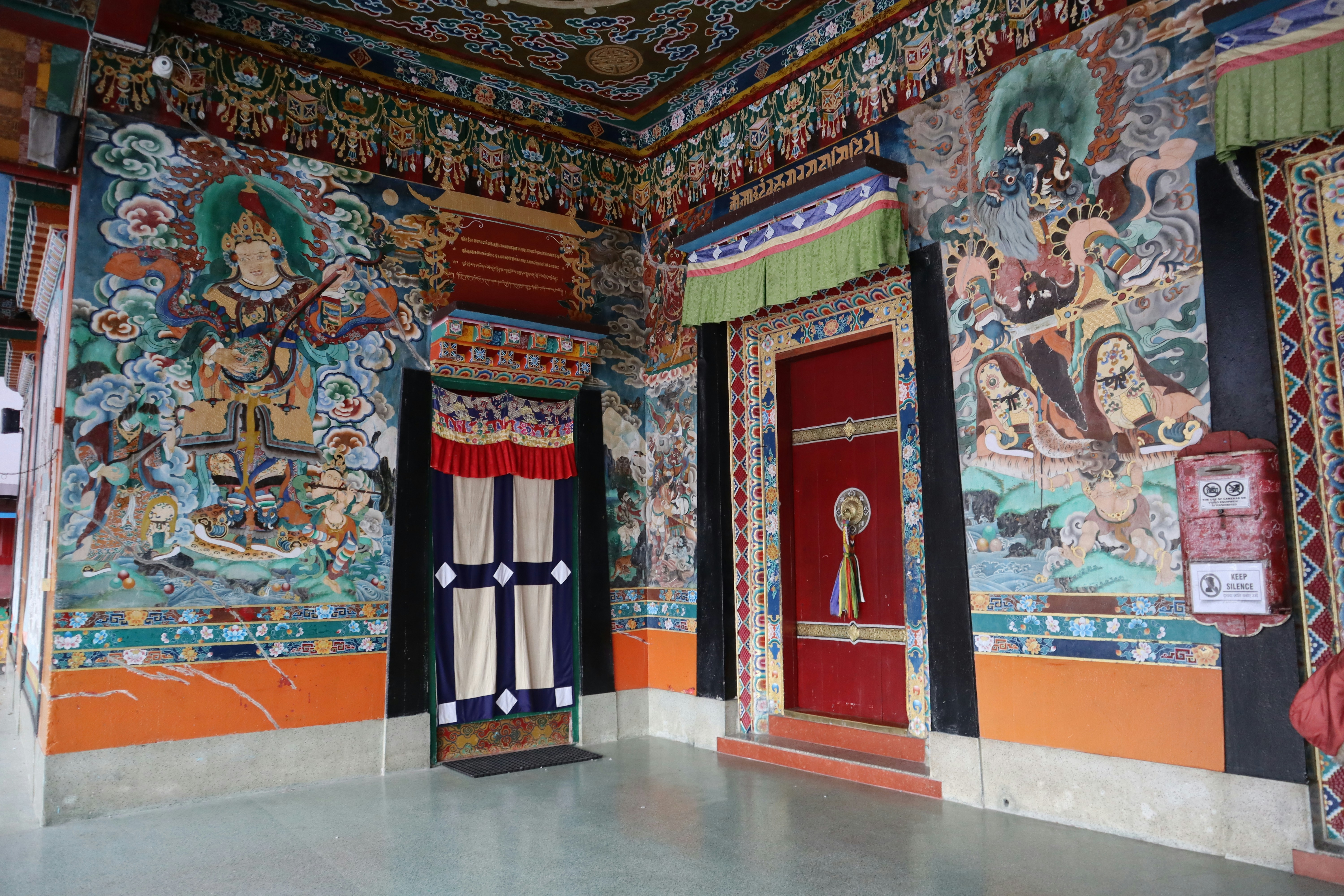 Monastery room with paintings