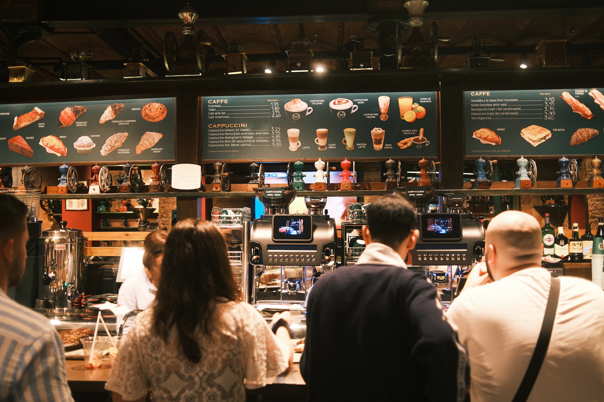 Modern POS system in use at a busy restaurant