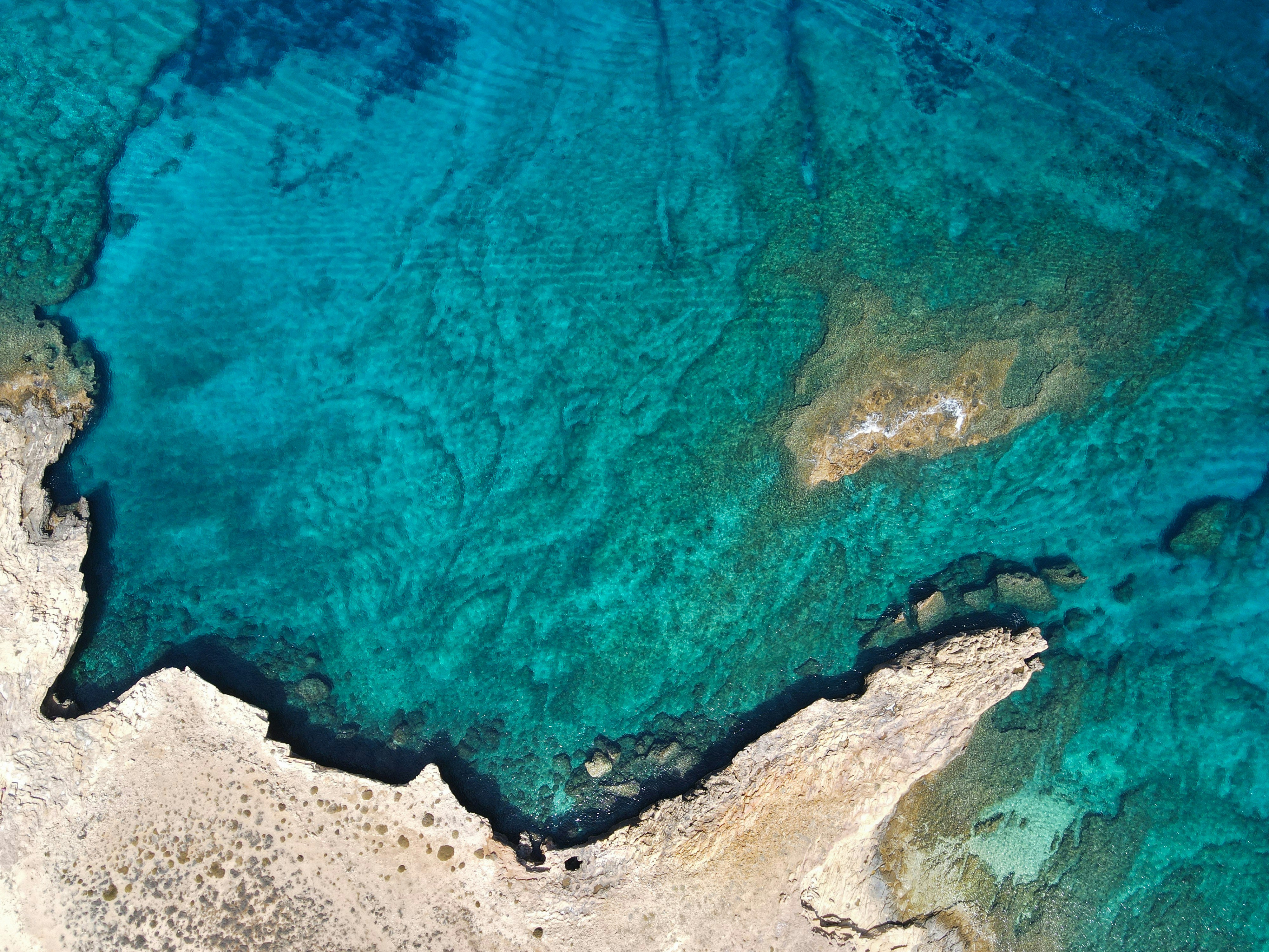 An aerial view of a body of water